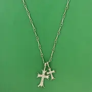 Titanium Steel Cross Pendant Necklace for Men Women,Unisex Cross Necklace