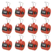 12Pcs Clicker Counter, 4 Digit Mechanical Handheld Tally Click Counter Red