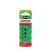 2 x Slime Valve Caps - Plastic - Chrome Finish Hexagon-Style Head Pack of 4