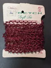 Vintage Stribbons Red Metallic Christmas Package Ribbon Stretch Cord NOS!