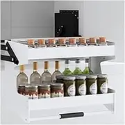 Wall Cabinet Lifting Bowl Basket,Pull-down Cabinet Seasoning Rack,Heavy-Duty 2-Tier Storage Shelf,Space Saving for Home(800mm)