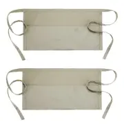 Waist Apron 12.6 x 23.1 Inch, 2 Pack Waitress Short Apron with Pockets, Khaki