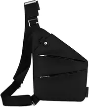 [YaptheS] Hip Bag, Sling Bag, Chest Bag Shoulder Bag Anti-Thief Lightweight Cross Body Bags Messenger Bag Sports Leisure Chest Bag for Men, Black, Flex Bags for Men