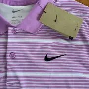 Nike Dri-Fit Victory Striped Golf Polo Shirt Mens L Fuchsia Purple NWT FD5829-53