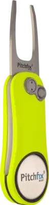 PITCHFIX HYBRID 2.0 NEON YELLOW/WHITE GOLF DIVOT TOOL