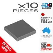 10x LEGO® 2 x 2 Tile - Dark Grey (Dark Stone/Bluish Grey) - Part 3068b BRAND NEW