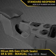 Toyota Hilux 8th Gen (Cloth Seats) SR & SR5 MANUAL GP4 Neoprene Console Organiser (Made To Order)