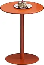 Bar Table Round Coffee Table Tea Table Side End Table Small Kitchen Table with Metal Legs Base Pedestal Table Counter Height Dining Table for 2-4 Person, Orange(40x72cm)