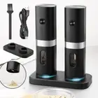2x New Electric Salt And Pepper Grinder Set, Rechargeable Salt And Pepper Mill