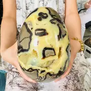 15.73LB TOP Natural Dragon Septarian Quartz Crystal egg mineral Specimen