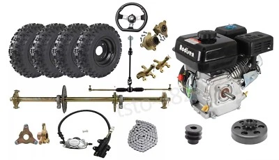 Full Set 810mm Rear Axle 7.0HP Engine Motor+6" Wheels Go Kart ATV Quad Mini Bike