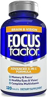 Focus Factor Brain & Vision - Eye Vitamin & Mineral Supplement w/ Lutein and Zeaxanthin from AREDS 2 study (120 Count)