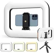 Rechargeable Selfie Portable Ring Light – Adjustable Bicolor Fill Light, with 4000mAh Battery, Adjustable Color Temperature (2500K-8500K) for Cameras, Smartphones & Vlogging