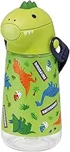 Skater PSHC4DK-A Dinosaurus Die-Cut Bottle with Straw, 14.2 fl oz (420 ml)