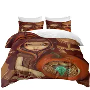 Autumn Colors Girl a Clockwork Pumpkin Quilt Cover