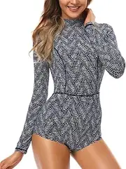 [AXESEA] Womens Rash Guard UPF 50+ Long Sleeve Swim Shirt One Piece Bathing Suit Swimsuit