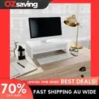 monitor stand storage shelf white 42x24x13 cm engineered wood 0216