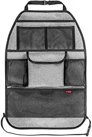 reer TravelKid Tidy Car Back Seat Organiser Stain Resistant Multiple Pockets for All Car Seats Including Sports Seats Grey