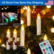 6/10pcs LED 4" Clip-On Christmas Tree Candles Flameless Candles w/ Remote Timer