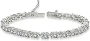 [B. BRILLIANT] Sterling Silver Genuine, Created or Simulated Gemstone Oval-cut Tennis Bracelet…