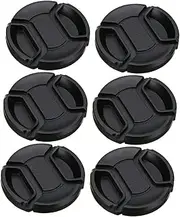 Angoily 6pcs Waterproof Camera Lens Covers 49mm Center Pinch Lens Protector Plastic Cap for DSLR Camera