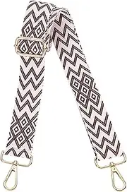 [uxcell] Purse Straps Replacement Crossbody, 1.5 Inch Wide Shoulder Bag Strap Adjustable Canvas Straps for Handbag Wallet Clutch Bags with Light Gold Buckle, Pink Purple Geometrical