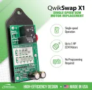 QT6101 Quick Swap X1 - Single Speed Replacement for ECM, X13, Selectech Motors