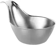 PAMINGONO 304 Stainless Steel Sauce Container Handle Salad Dressing Bowl Small Condiment Dish Snack Plate Steak Sauce Dish