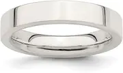 [JewelryWeb] 925 Sterling Silver Polished Flat Band 4mm Comfort-Fit-Flat-Band Ring-Band Style-Ring for Women and Men