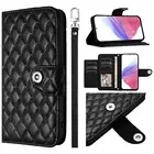 Leather Grid Wallet Phone Case For Xiaomi POCO Realme OPPO Vivo Redmi Nokia Sony
