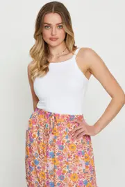White Singlet Top Sleeveless Seamless - Size S, Women's Singlet