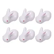 6 Pcs Countertop Bunny Chopstick Holder Little White Rabbit Chopsticks Rest