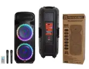 MR DJ 4500 Watts Dual 15" Rechargeable PA DJ Party Speaker Bluetooth, Light, Ech