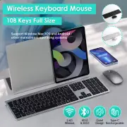 Wireless Bluetooth Keyboard Three-mode Silent Full-size Keyboard Mouse Combo PC