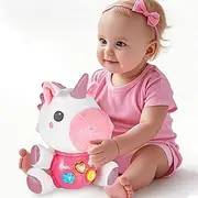 daboot Baby Unicorn Musical Toys, Cute Soft Plush Stuffed Animal Baby Newborn Toys for Toddlers Babies 0 3 6 9 12 Month, Infants Baby Toy for Girls and Boys Best Gift