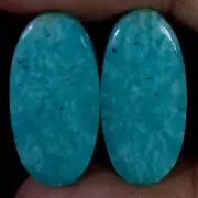 21.80 Cts Natural Amazonite Matched Pair Cabochon Gemstone For Earrings Supply