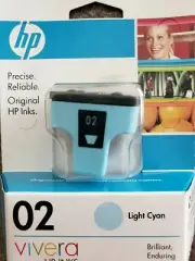 HP 02 VIVERA Light Cyan Colored Ink Cartridge, Standard, HP C8774WN SEALED