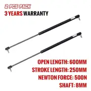 2PCS Gas Strut 600mm 500N 8mm Shaft Caravan Canopy Trailer Truck Toolbox Spring