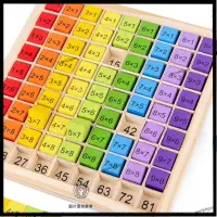 在飛比找蝦皮購物優惠-精品 推薦 蒙特梭利兒童益智木製數學玩具 9x9乘法訓練教具