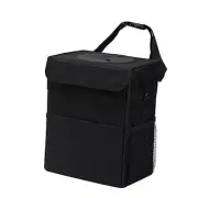 Car Garbage can with lid Leak Proof Vehicle Trash Can 3 Storage Pockets