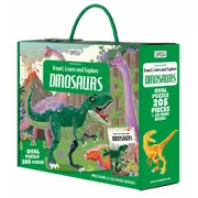 205pc Sassi Travel Learn & Explore Kids/Children Puzzle & Book Set Dinosaurs 6+