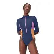 Speedo LS Zip Colorblock One Piece Womens 10102013