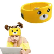 Kids Wireless 5.0 Bluetooth Sleep Headphone Cute Animal Eye Mask Headband-Yellow