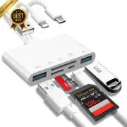 5-in-1 Memory Card Reader USB C/A OTG Adapter for iPhone iPad SD Micro SD MMC