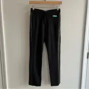 [nordstrom rack] ponte stretch knit faux leathe tuxedo stripe pants black XS