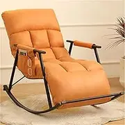 AUPRES Modern Bedroom Cushion Rocking Chair Living Room Breathable Armrests Lounger Comfortable Garden Rocking Chair with Legrest, Adjustable Backrest