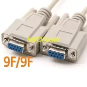10M 30ft ( Serial Null Modem Cable ) Female CROSS RS232 DB9 9 Pin F-F Lead Wire