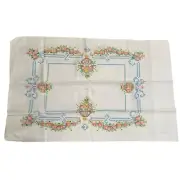 NEW Martex Pillowcase Standard Printed Cross Stitch Floral Percale Set Of 2.