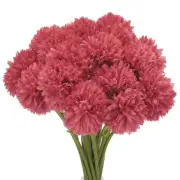 Artificial Flower Heads Silk Chrysanthemum Hydrangea Red Faux 24Pcs