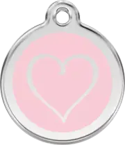 Red Dingo Enamel Tribal Heart Tag - Pink - Lifetime Guarantee - Cat, Dog, Pet ID